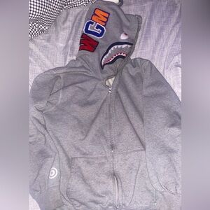 Grey Bape Hoodie Full zip up